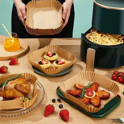 Square&Round&Rectangle Disposable Baking Paper Hot Air Fryer Paper Airfryer Cooking Baking Reusable Oven Food Waxed Paper Foil