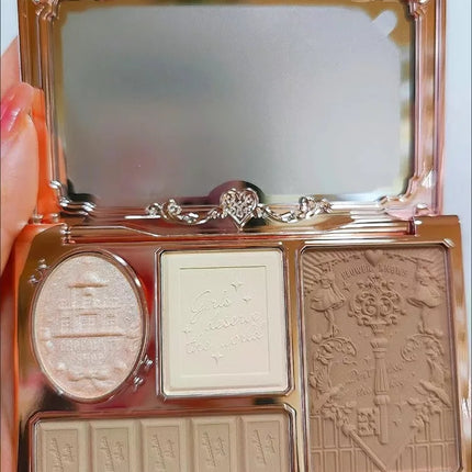Original Flower Knows Chocolate Wonder-Shop Highlighter Contour Powder Face Palette For Women Bronzer Illuminator Highend Makeup