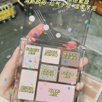 New 7 Color Eyeshadow Palette Pearly Matte Glitter Eyeshadow Makeuo Palette Shiny Eye Shadow Eye Pigments Purple Brown Cosmetics