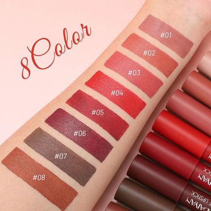 8 Colors Matte Lipstick Long Lasting Waterproof Hydrating Lip Liner Non Sticky Lightweight Velvet Lipliner Moisturizing Cosmetic