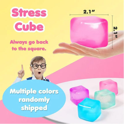 Schylling Needoh Nice Cube -Stress Relief Squishy Toy, Sensory Toy,  Cube Squeeze Ball, Vent Toy, Kids Gift, Red Purple Blue, Sn