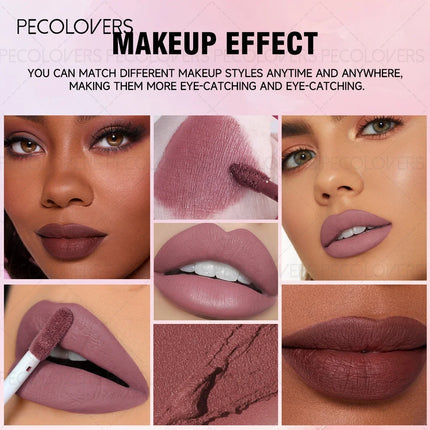 Waterproof Lipstick Lip Gloss Makeup Non-stick Cup Lip Tint Matte Long Lasting Nude Liquid Lip Stick