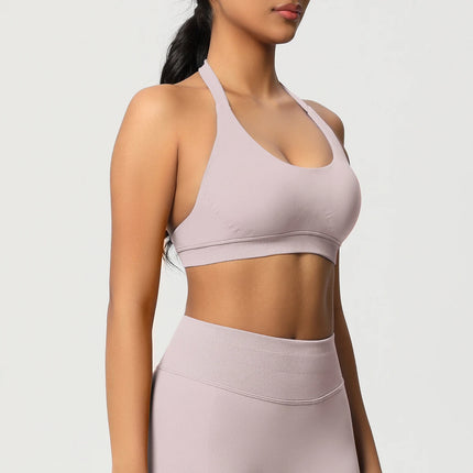 Women Sports Bra Seamless Halter Clothes Push-up Vest Brassiere Gym Top Backless Fitness Yoga Workout Running Underwear