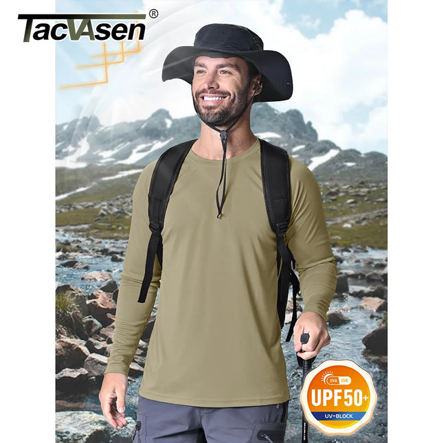 TACVASEN UPF 50+ Sun Protection T-shirts Men's Quick Dry Long Sleeve Athlectic T Shirts Performance Sports T-shirts Tee Tops