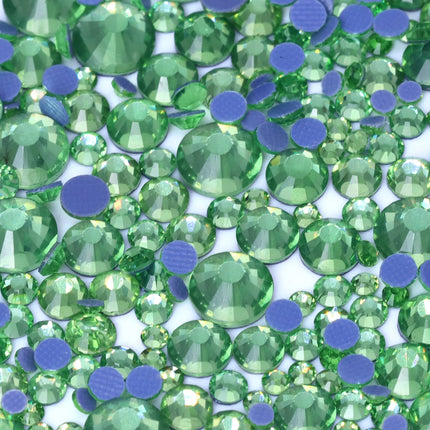 QIIY Mixed Size SS6-SS30 Glass Hot Fix Rhinestones Crystal Flatback Iron On Stones For DIY 3D Nail Art Fabric Clothes Decoration