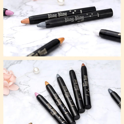Bling Eye Shadow Pen 16 Colors Eyeshadow Stick Eyeshadow Palettes Women Bling Silkworm Pen Pearlescent Eye-shadow Glitter Pencil