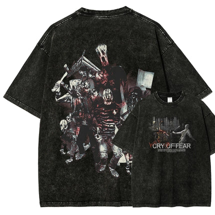 Cry of Fear New Model Washed T shirt Anime Lover personality Clothes Oversized Year round clothing Unisex hot product Couples