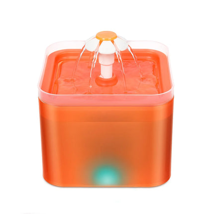 2L Automatic Cat Water Fountain with LED Nightlight, USB Powered Quiet Pump with Filter for Cats and Small Dogs