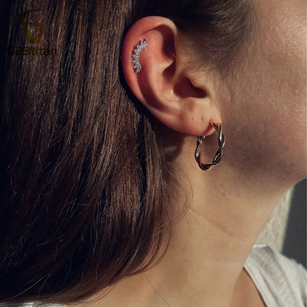 1pc Ear Cartilage Helix Earring 16G G23 Titanium Custom Barbell Screw Back Stud Earring Hypoallergenic Piercing Body Jewelry