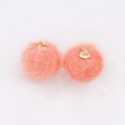 10pcs Plush Fur Covered Ball Beads Charms DIY Pompom Beads Pendant for Necklace Earring Bracelet Jewelry Making Supplies Finding