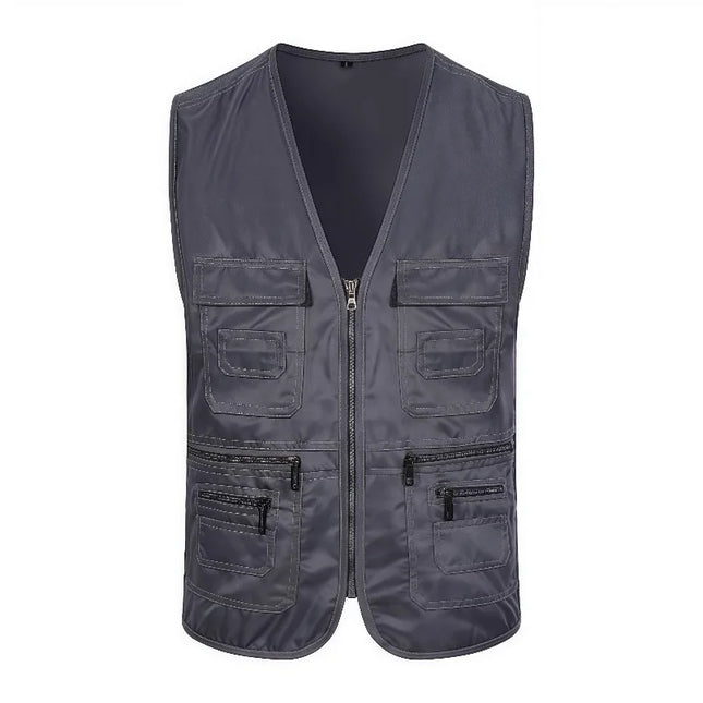 Men's Multi Pocket Tank Top Summer Men American Tactical Hiking Fishing Photography Director Mesh Sleeveless Outdoor Jacket Vest