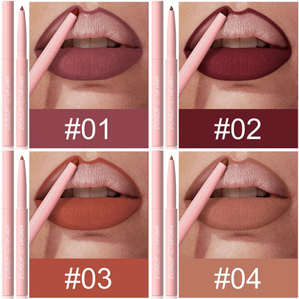 Long-Lasting Matte Tapered Nib Lip Liner Pencil Creamy Plumping Waterproof Natural Nude Brown Slim Lip Stain Makeup