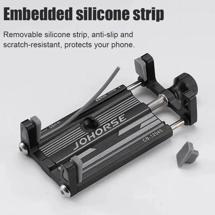 Universal Mobile Phone Holder Adjustable Aluminum Alloy Cell Phone Holder Clip Stand Bracket Mount Base For Scooter Bicycle Bike