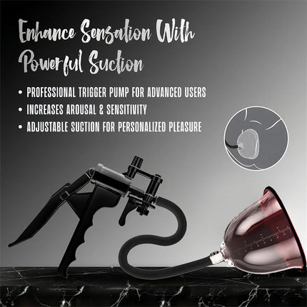 Handheld Vacuum Pump Trigger Control Adjustable Suction Silicone Seal Chest Nipples Pussy Clitoris Stimulator Sex Toy For Women