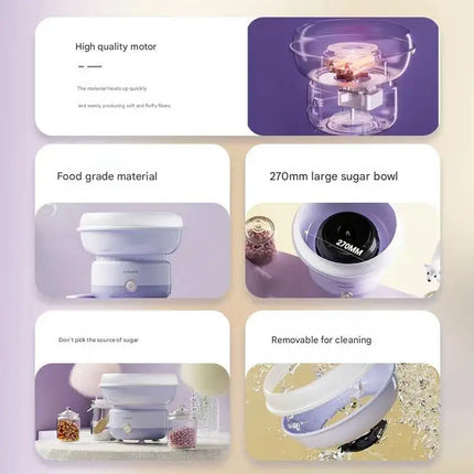 Mollyestelle Cotton Candy Machine-Making of Small Fully Automatic Commercial Cotton Candy Machine for Home Use