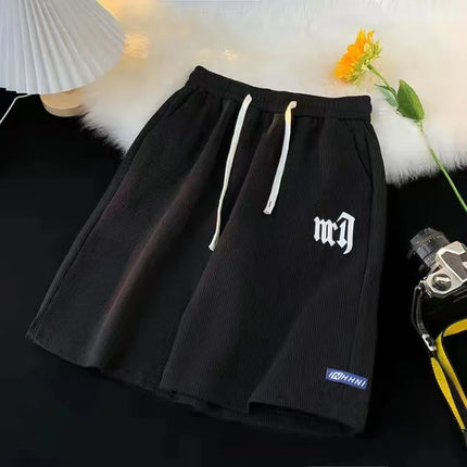 Cross-border Waffle Casual Summer Ice Silk Short-sleeved Sports Clothes Set Men's T-shirt Men's Clothing Set Matching