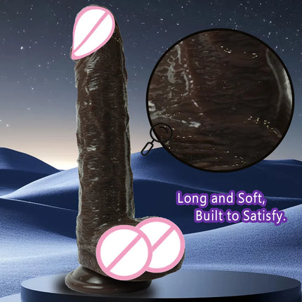 Black Realistic Dildo with Strong Suction Cup Large Penis Liquid Silicone Sex Toy for Women Men Adults Pleasure
