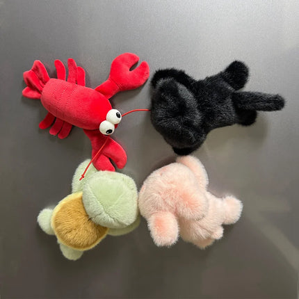 Magnetic Refrigerator Sticker Doll Cute Animal Plush Toy Sheep Fox Lobster Cat Tortoise Rabbit Fox Horse Stuffed Toy Home Decor