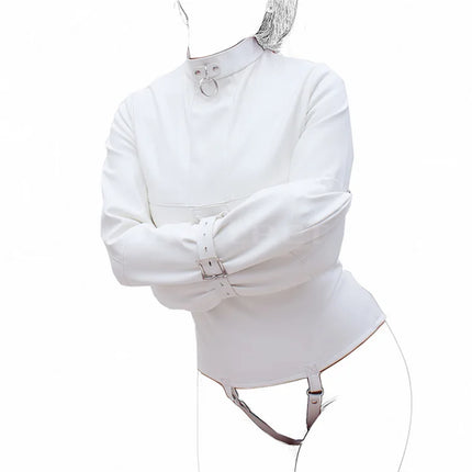 Female Sofe Leather Adjustable Binder Bondage Straitjacket Binding Slave Lockable Coat For Women Erotic Cosplay Adult Sex Toy