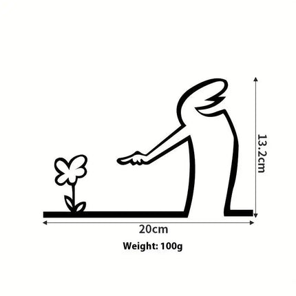Line Figure Modern Metal Poster For Living Room Bedroom Switch Sticker Easy Hang Installation