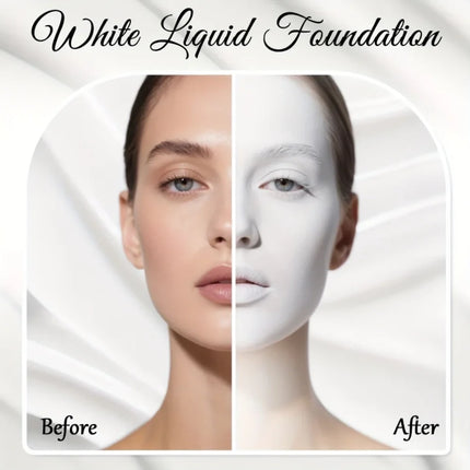 Pure White Liquid Foundation – Mixable Tone Adjuster for COS & Daily Makeup, Long-Lasting Brightening Base, Waterproof, Unisex