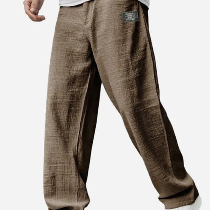 Men's Solid Color Loose Wide Leg Pants Summer Lightweight Casual Straight Trousers Youth Streetwear Fashion Long Pants