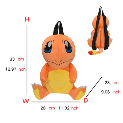 Pokemon Plush Backpack Gengar Mimikyu Eevee Snorlax Charmander Charizard Mew Rowlet Stuffed Toys Shoulder Bag for Kids Gifts