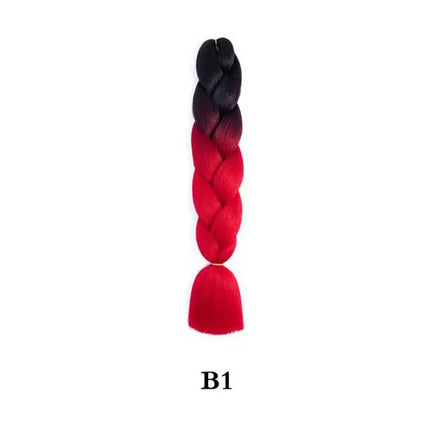 Synthetic 24inch 1Pcs Ombre Jumbo Braiding Hair Extensions High Temperature Fiber Hair Extensions for Box Braids Braiding Hair