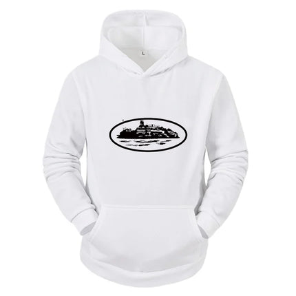 2025 Autumn/Winter New Men's and Women's Devil Island Printed Hoodie Outdoor Activity Casual Hoodie Fashion Trendy Men's Style