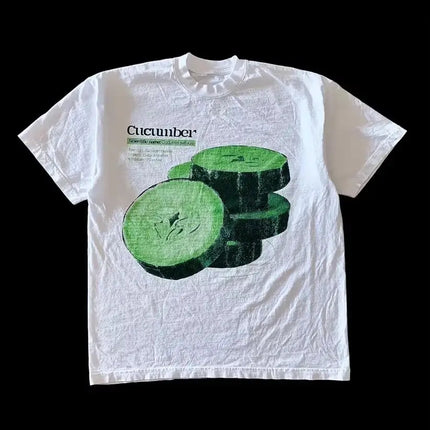 Retro Harajuku Fashion Tee Casual Loose T-shirt Y2K Loose Street Letter Printing Short Sleeve Casual T-shirt Unisex