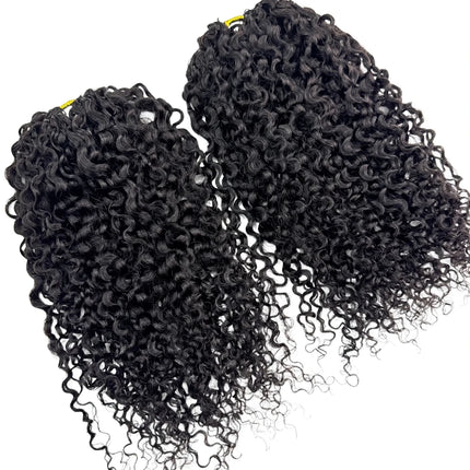 Crochet Human Hair Knotless PreSeparated Tight Kinky Curly Crochet Hair Deep Curly With String PreLooped Feather Hair Extensions