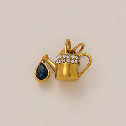 Stainless Steel DIY Cactus Coffee Cup Love Butterfly Pendant Vacuum Plated 18K Gold in Furnace charms for jewelry