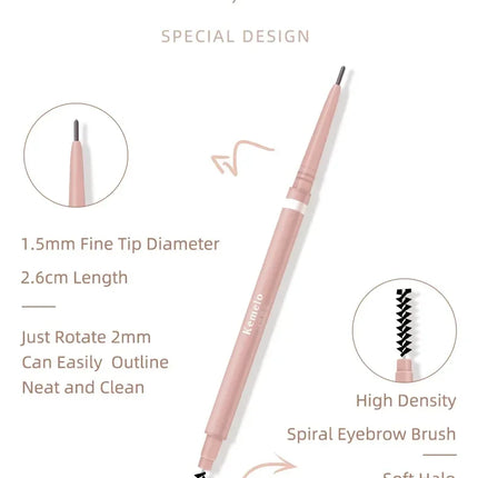 1PC 1.5mm Ultra Fine Double-Ended Eyebrow Pencil Waterproof Sweat-proof Long Lasting Professional Eye Makeup For Women