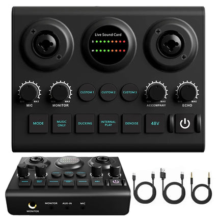 F10 Live Sound Card Streaming Audio Voice DJ Mixer Sound Card Audio for Voice Podcast Live Control Kit Podcast Accessories