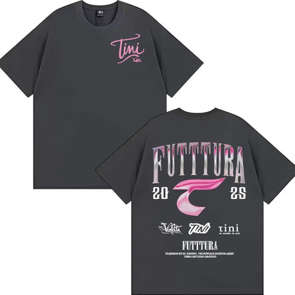Singer TINI STOESSEL Futtura Album 2025 Tour T-shirt Men Women Fashion Aesthetic Retro Tee Shirt Cotton Casual Oversized T Shirt