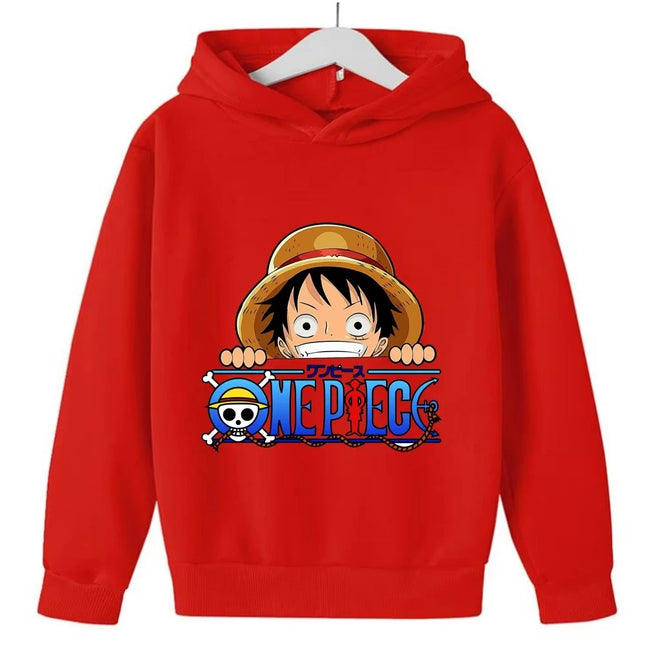 Anime "One Piece" hoodie for the "Wanderer Roronoa Luffy" version. Roronoa Luffy's style streetwear for children.boys and girls