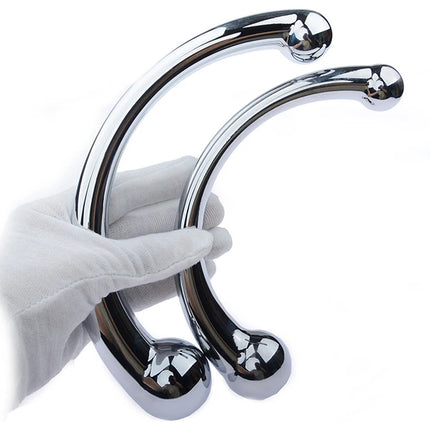 Double Ended Anal Hook Butt Plug Stainless Steel G Spot Wand Prostate Massage Stick Vagina Stimulator Sex Toys for Men Women 18+