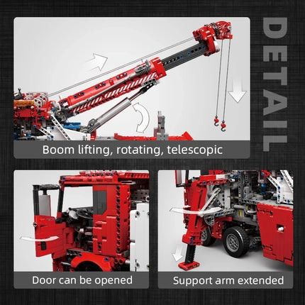 8x8 Road Rescue Truck Crane Building Blocks 4883Pcs Technical Motorized Assembly Bricks Toys For Kids Gifts