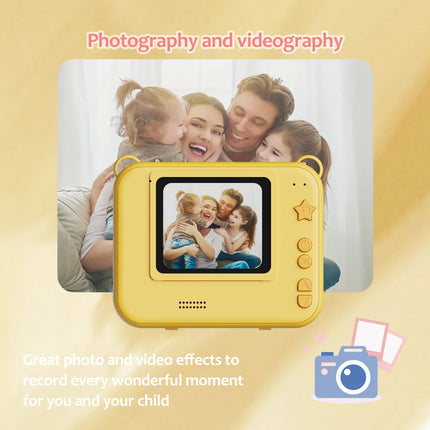 Kids Instant Print Camera with 3 Rolls Thermal Paper USB Charging | Dual Lens | 1500 mAh Lithium Battery, Holiday Birthday Gift