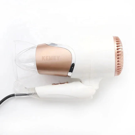 Kemei Compact Travel Hair Dryer with Folding Handle Mini Portable Powerful Blow Dryer with Heat Protection Include Concentrator