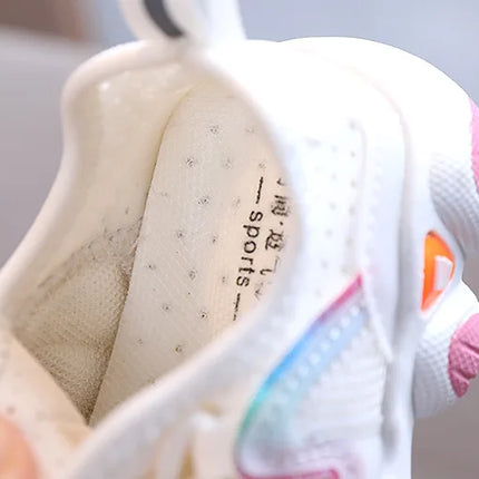 2022 Breathable Toddler Boy Sneakers Stretch Fabric Fashionable Baby Running Shoes Pink School Girl Sports Shoes Sneakers