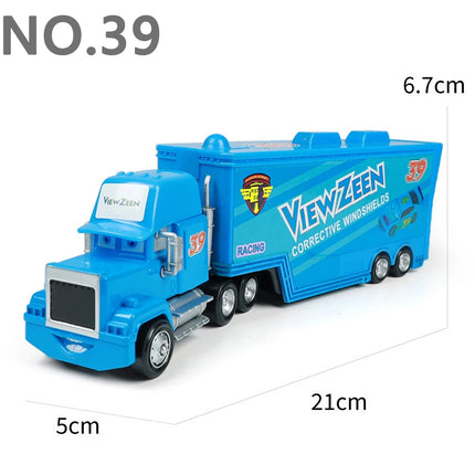 Pixar Cars Truck Storm Jackson Model Car 1/55 Die Casting Container Trucks Racing Toys Children's Birthday Gifts Collectibles