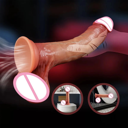 Skin Sliding Foreskin Dildo with Real Testicles strapon Realistic Dildos for Women Men Lesbian Anal Dick Adult Sex Toys Penis 18