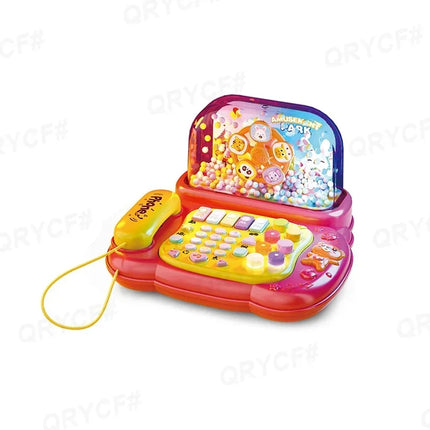 Electric Telephone Toy Cartoon Piano Music Light Activity Multifunctional Kid Musical Learning Toys for Children Christmas Gifts