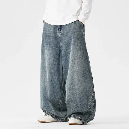 Spring Men Streetwear Denim Pants Men Harajuku Washed Baggy Jeans Men Y2K Fashion Punk Casual High Waist Wide Leg Pants