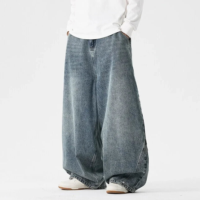 Spring Men Streetwear Denim Pants Men Harajuku Washed Baggy Jeans Men Y2K Fashion Punk Casual High Waist Wide Leg Pants