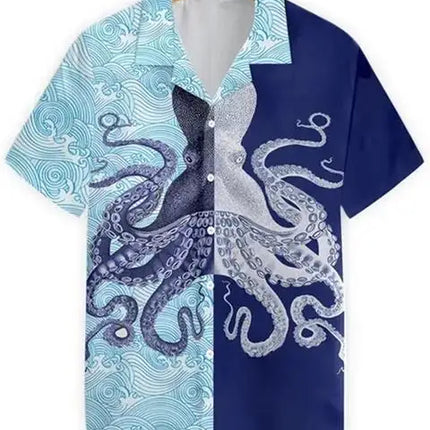 2024 New Animal Crane Pig 3D Printed Men's Hawaiian Shirt Casual Trend Tops Beach Summer Vacation Men And Women 6XL