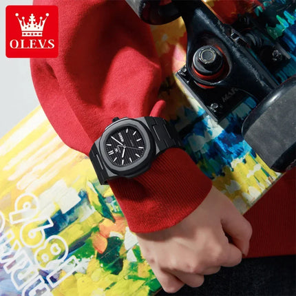 OLEVS Fashion Youth Watch Waterproof Date Week Luminous Watch for Unisex White Resin Men's Quartz Watches Student reloj hombre