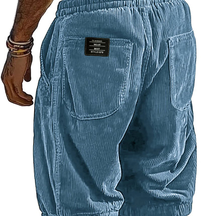 2026 New Men's Retro Corduroy Casual Shorts Men Fashion Solid Sweatpants Harajuku Corduroy Short Pants New Men Clothing Roupas