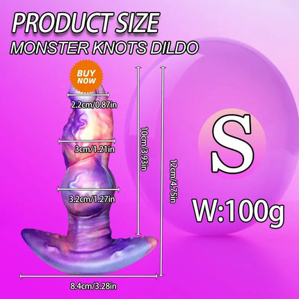 Monster Knots Dildo Anal Plug Realistic Silicone Huge Big Fantasy Toy with Suction Cup Base for Adults